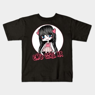 Emo Girl Cute Kawaii Chibi Egirl Punk Fan Kids T-Shirt
